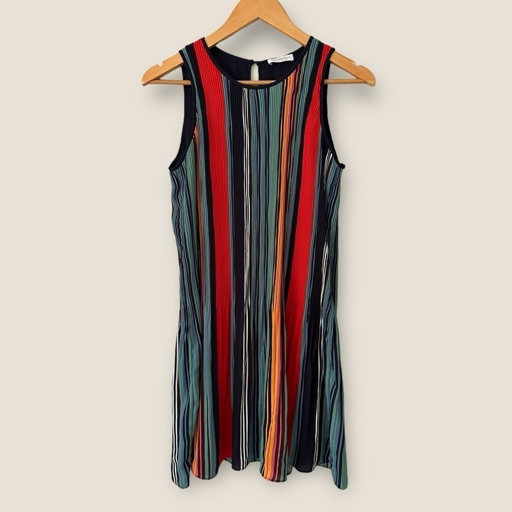 Caroline Belle Striped Pleated Dress